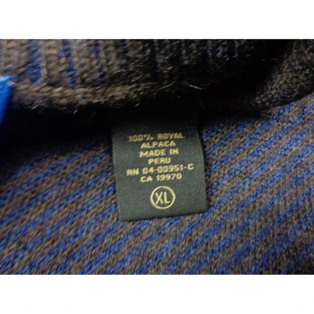 Carroll Custom Alpaca Sweater XL‎ Blue 1/4 Zip Beverly Hills Carroll & Co Peru
